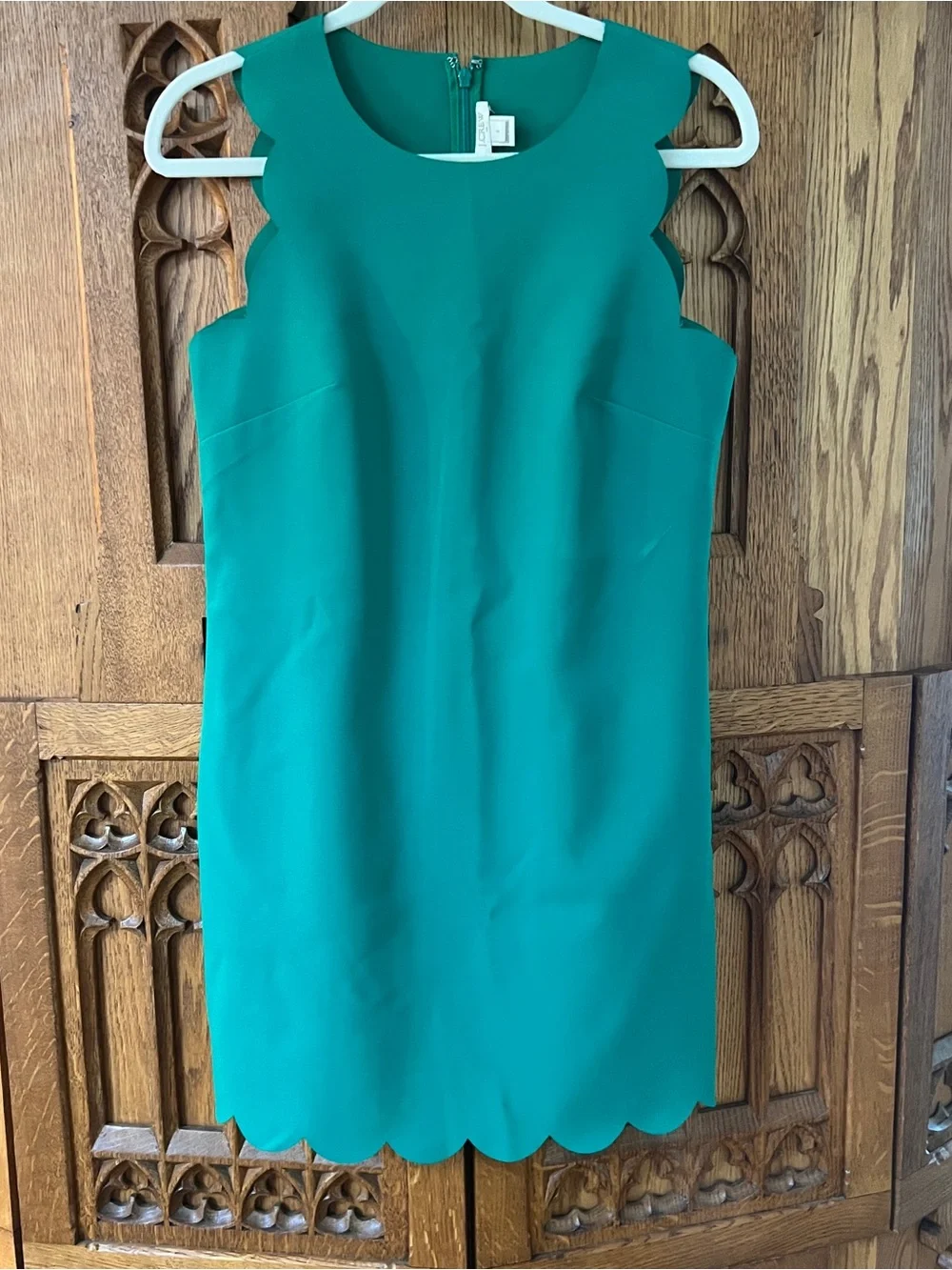 J. Crew Teal Scallop Sheath Mini Dress
